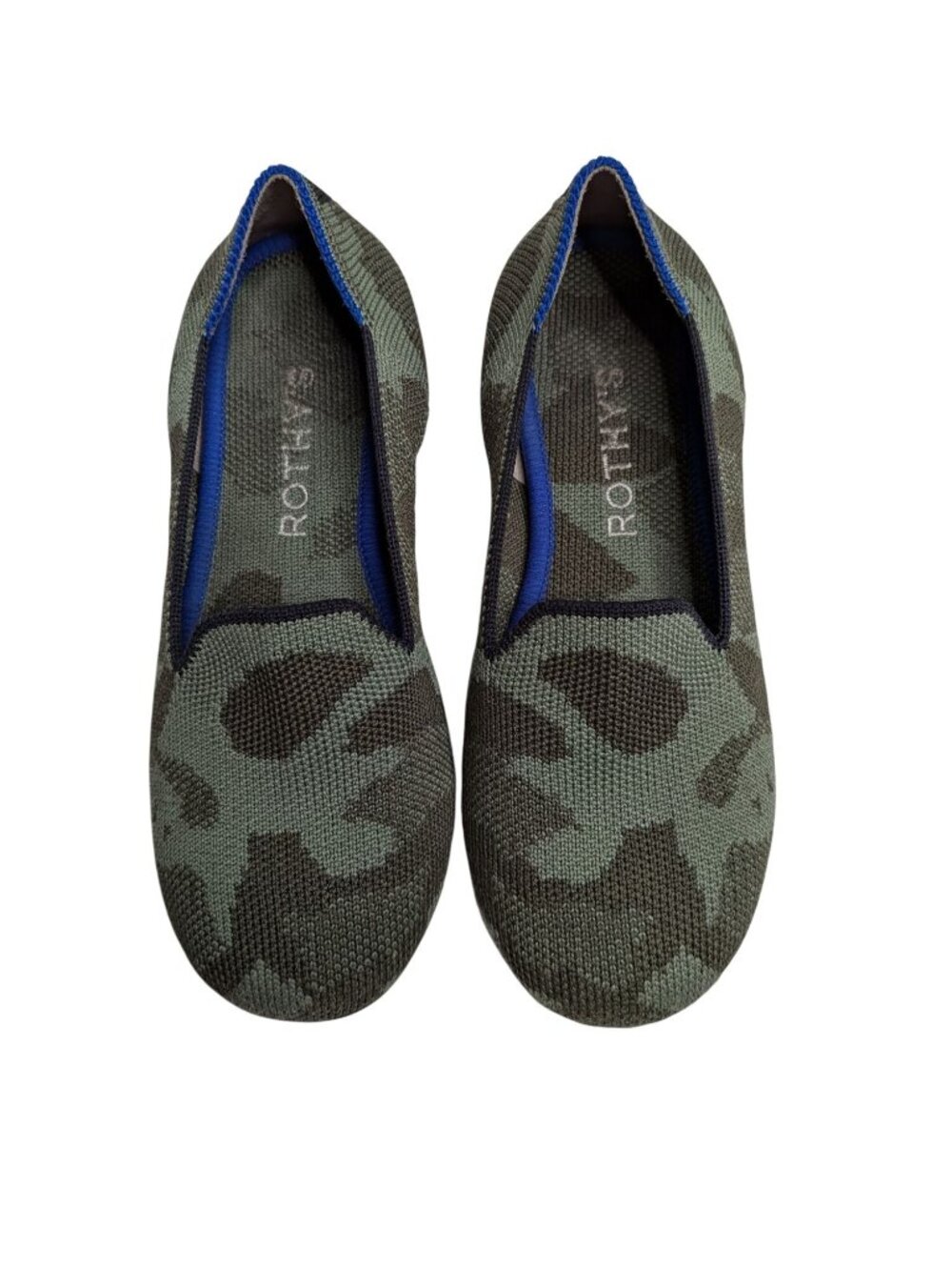 Rothys Kids Green Camo Green Slip-On Knit Flats Size K1